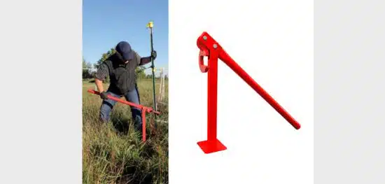 T-Pfostenzieher in Aktion